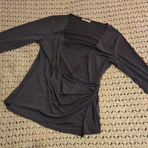 Chic Charcoal Long Sleeve Women's Top